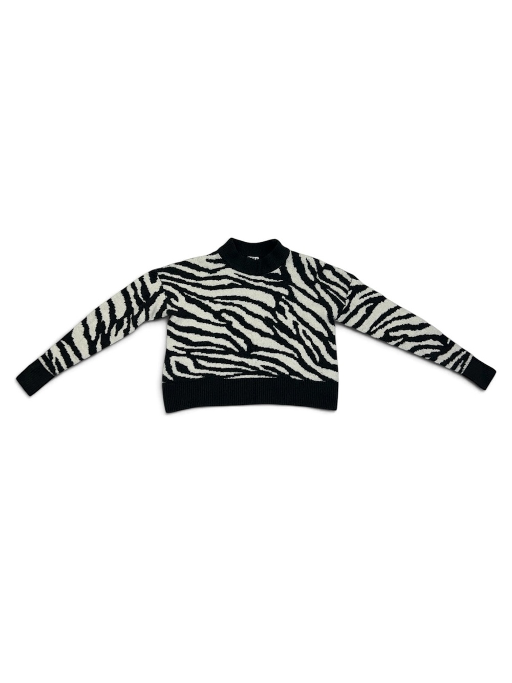 Ardene Grey And White Zebra Print Sweater Women’s Size XS-S Jumper Casual Soft